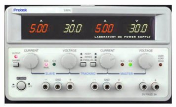 Protek 3303L - Triple Output DC Power Supply with LED Display (Dual 0utput 30V @ 3A, Fixed 5V @ 3A)