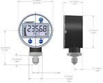 Ashcroft DG-25 Dimensions, Metric Thread Shown (1/4" NPT Standard)