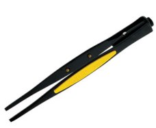 General Tools 70403 Serrated Blunt Tip Illuminated Tweezers