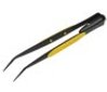 General Tools 70408 Serrated Bent Tip Illuminated Tweezers